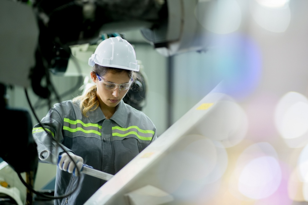 A worker in an automotive factory.